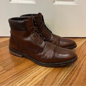 Johnston & Murphy Lace Up Leather Boots Cap Toe Men’s 10